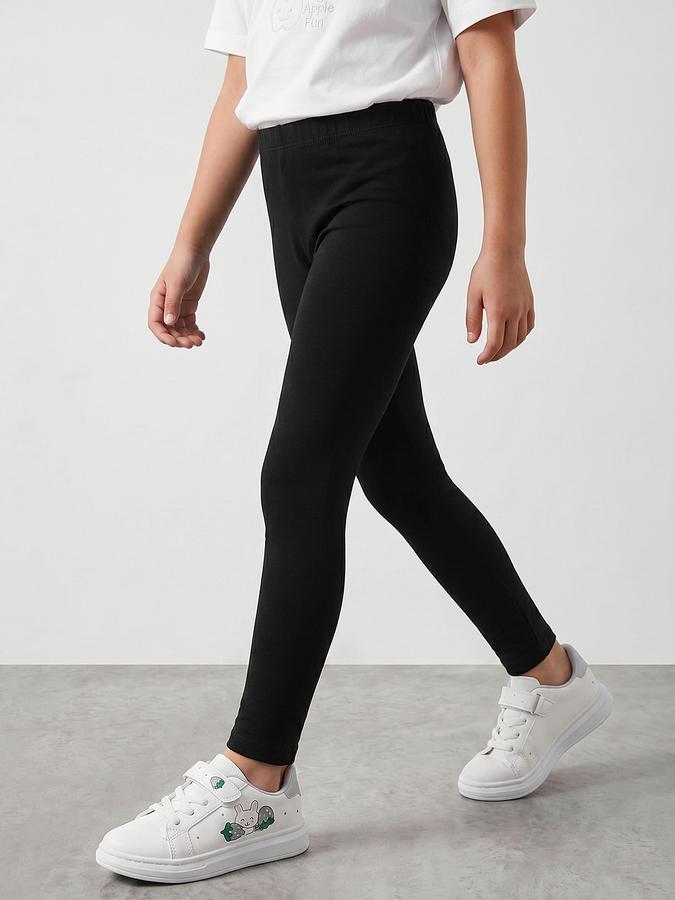 R&B Navy Blue Solid Girls Legging