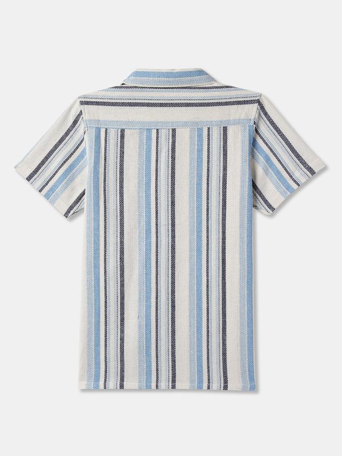 Boys Polyester Regular Fit Long Sleeve Striped Shirt