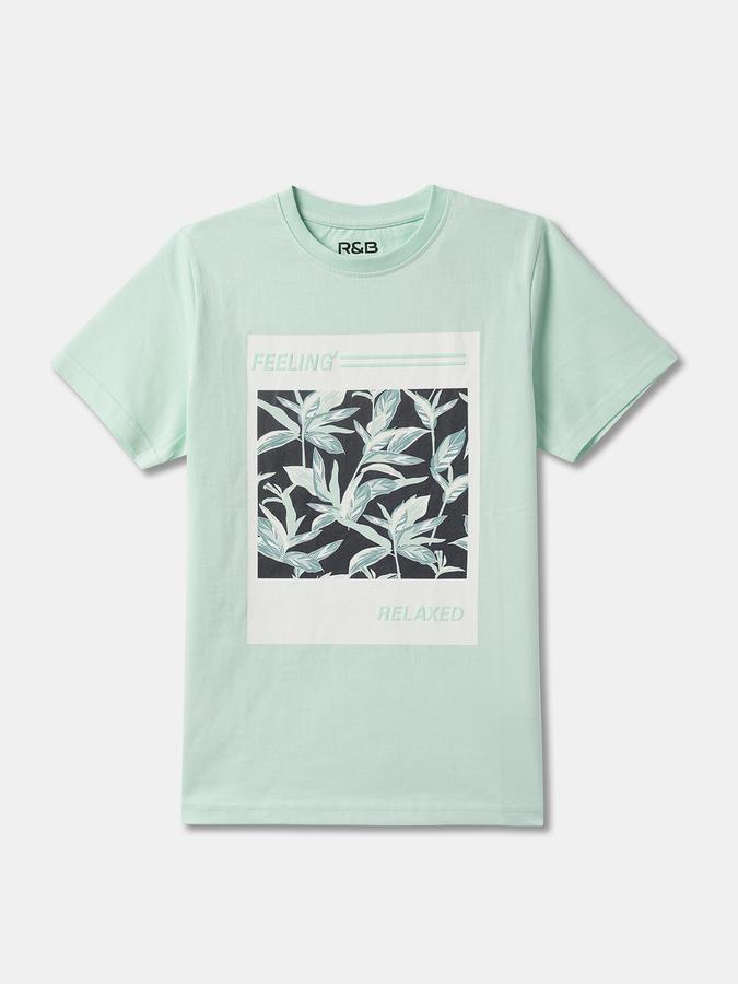 Boys Typographic Print Regular Fit Round-Neck T-Shirt image number 0