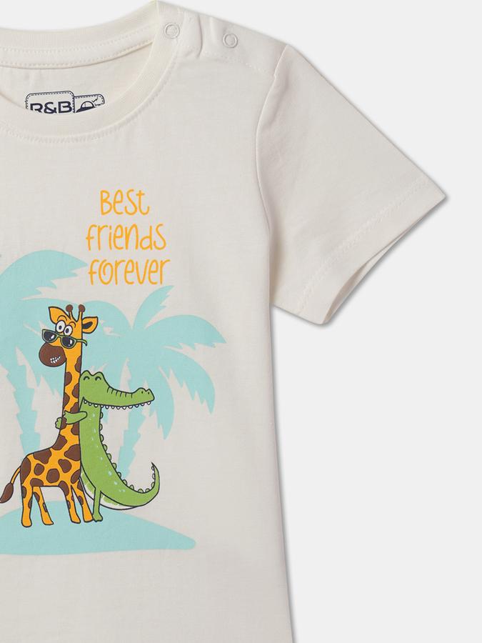 Boys Graphic Print Relaxed Fit Round-Neck T-Shirt image number 2