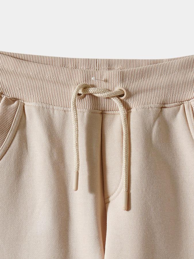 Boys Cotton Tapered Fit Drawstring Waist Cuffed Hem Joggers