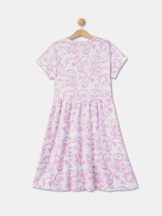 R&B Girl's All Over Printed Knit Dress image number 1