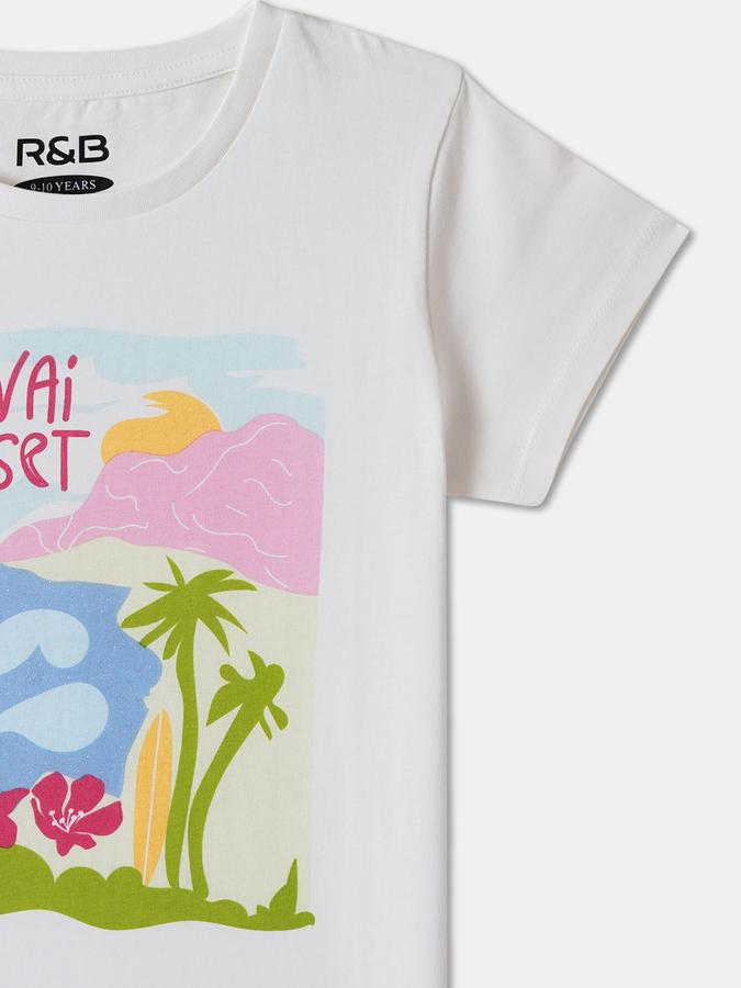 Printed T-Shirt with Crew Neck and Short Sleeves image number 2