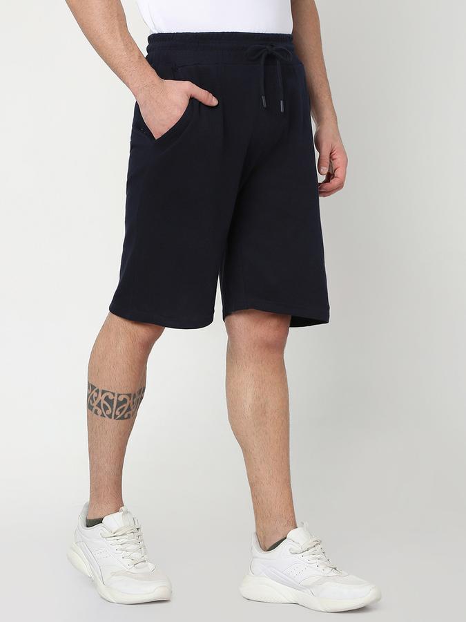 Men Regular Fit Knit Shorts with Insert Pockets image number 2