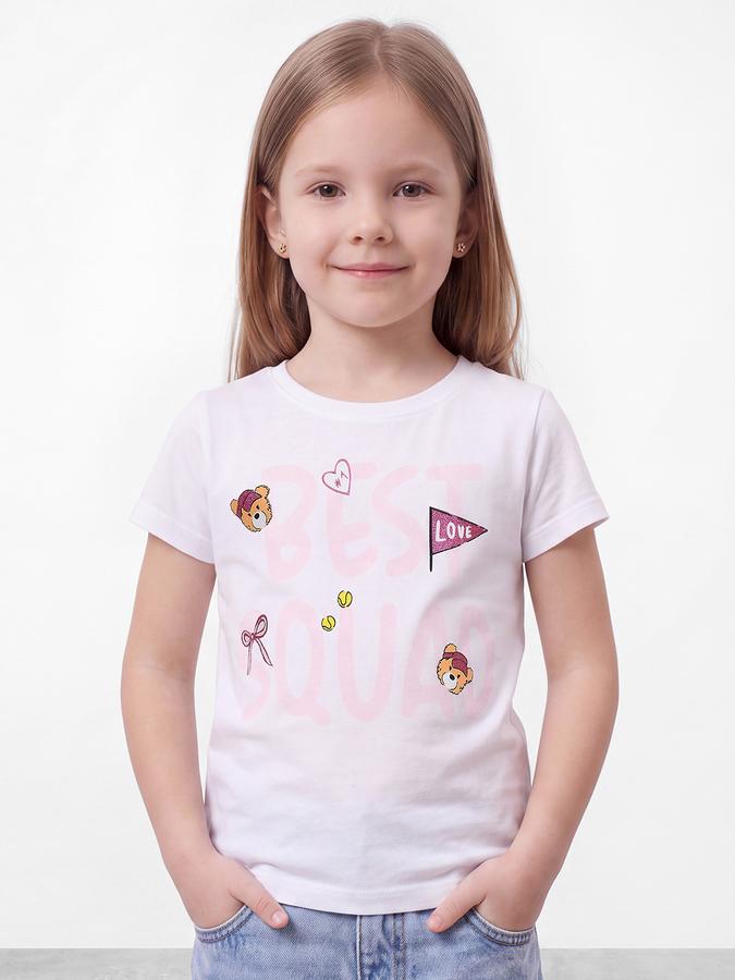R&B Girls Ivory Typography Printed  Short Sleeves Pure Cotton T-shirt