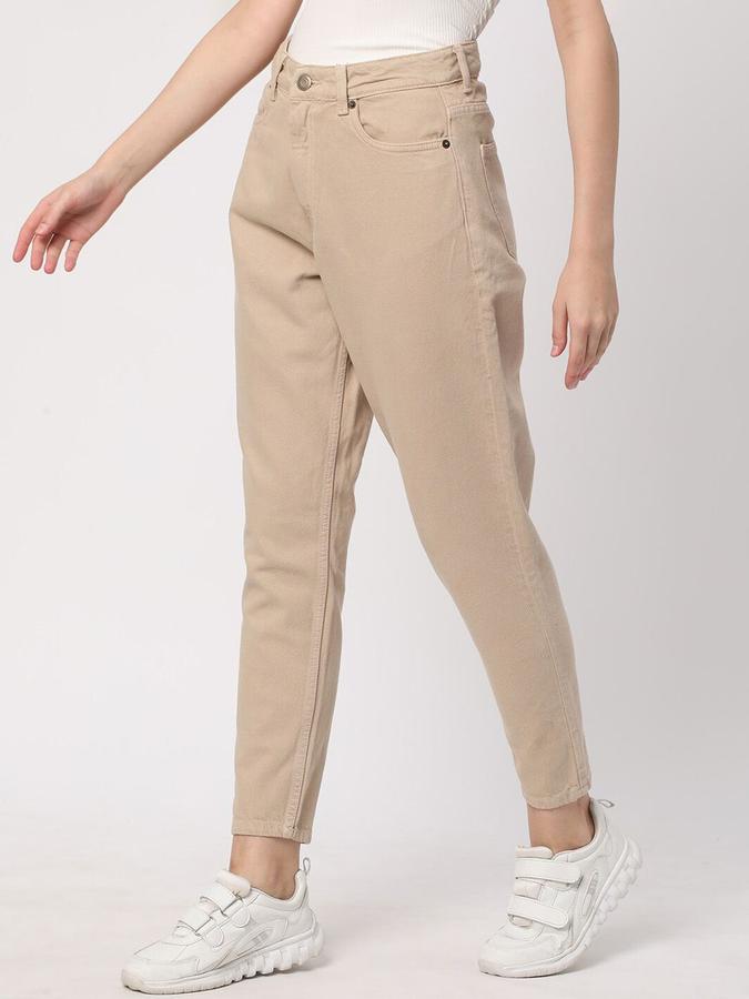 R&B Women Khaki Mom Fit Mid-Rise Jeans