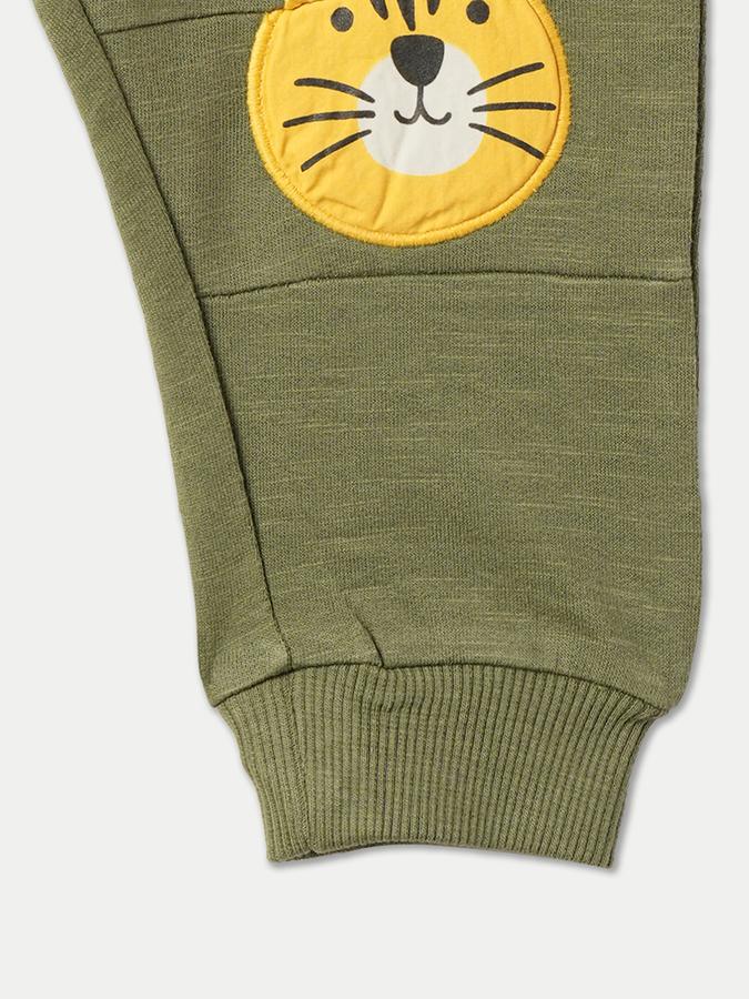 Boys Cotton Joggers with Applique image number 2