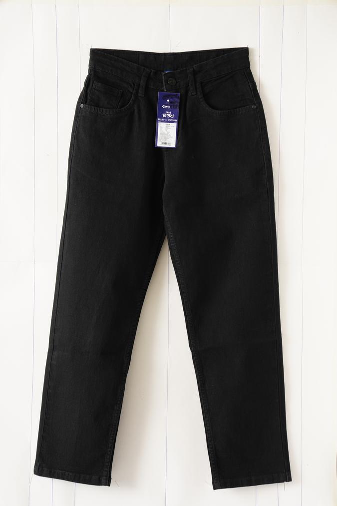Boys Cotton Regular Fit Button Waist Clean Hem Jeans