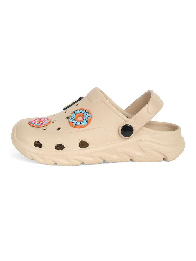 R&B Beige EVA Embellished Girls Clogs