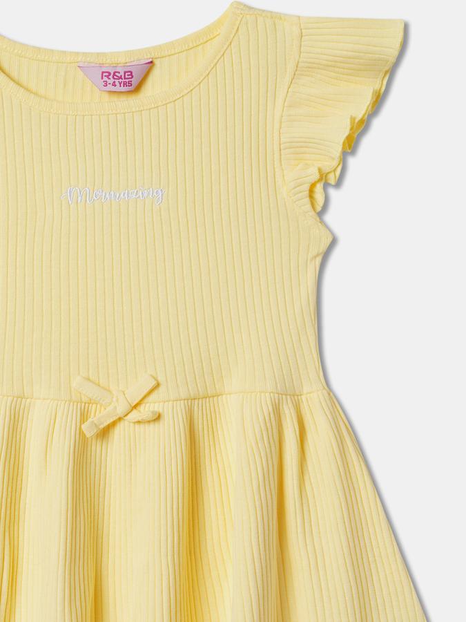 Girls Cotton A-Line Boat Neck Printed Dress