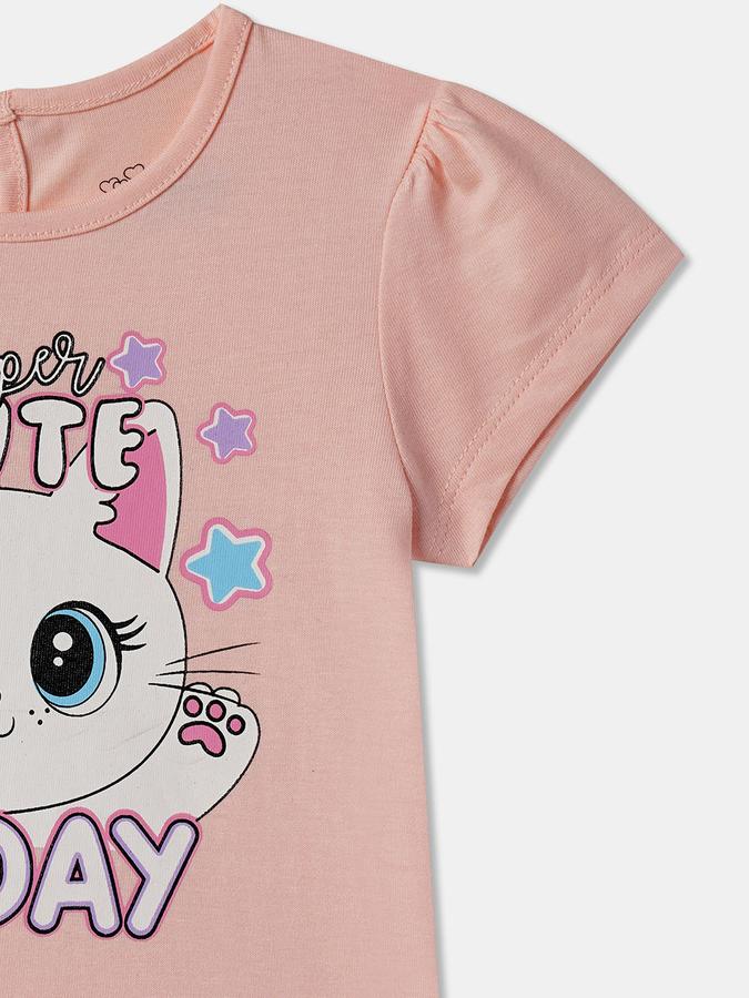 Baby Girls Graphic Print Pure Cotton Regular T Shirt image number 2