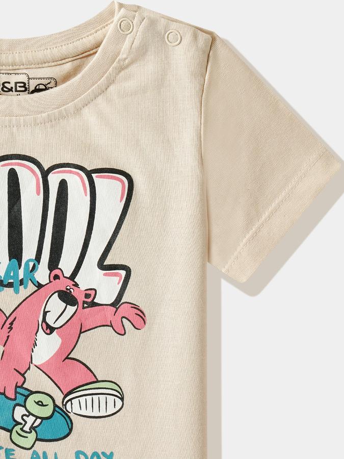 Boys Cotton Regular Fit Crew Neck Graphic T-shirt