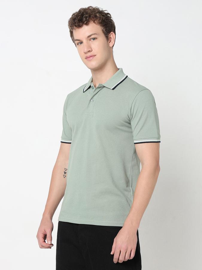 Contrast Tipping Polo T-Shirt with Short Sleeves image number 2