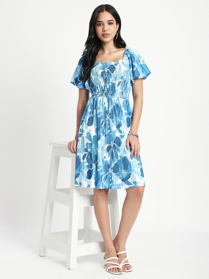 Women Polyester A-Line Knee-Length Floral Dress