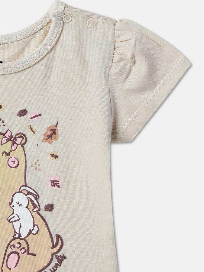 Baby Girls Graphic Print Pure Cotton Regular T Shirt image number 2