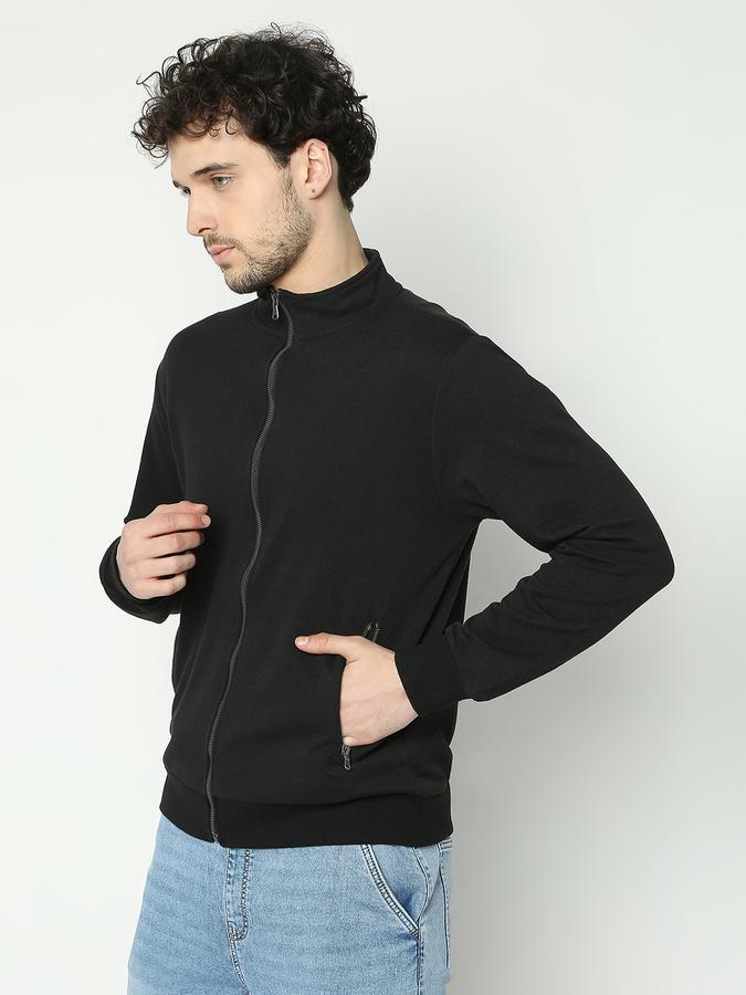 Men Cotton Blend Regular Fit Mock Neck Heathered Sweater