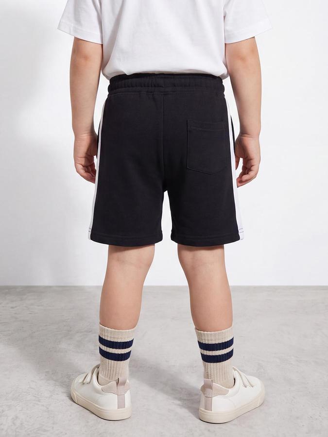 R&B Boys Navy Blue Graphic Print Mid Rise Shorts