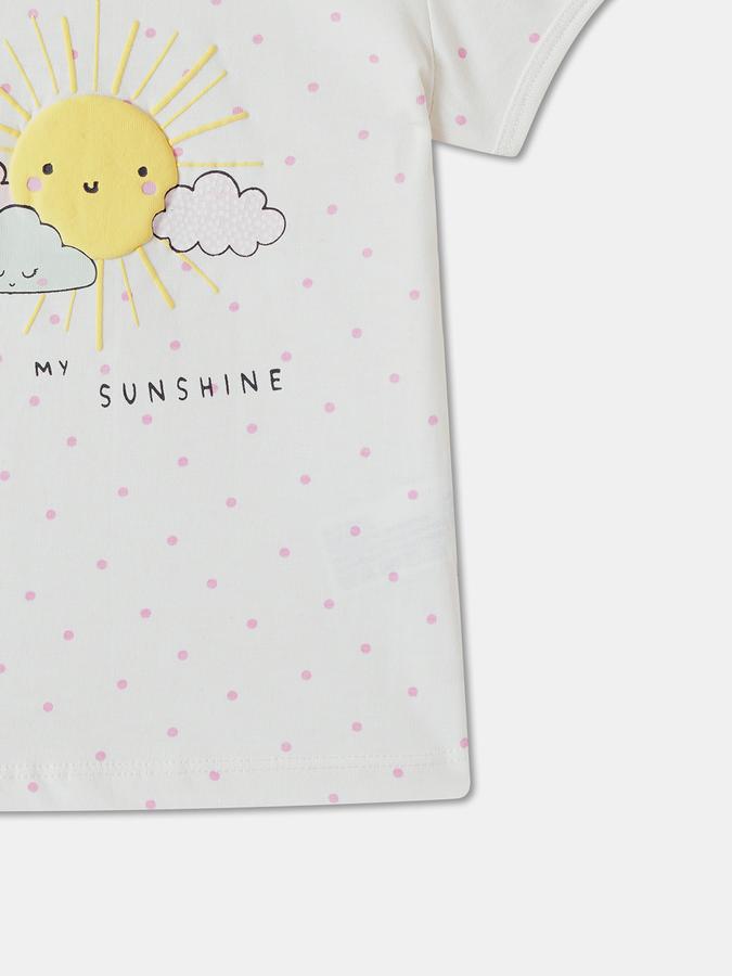 R&B Baby Girls Graphic Print Pure Cotton Regular T Shirt image number 3