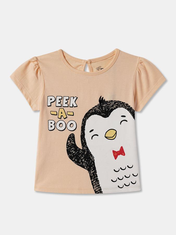 Baby Girls Graphic Print Pure Cotton Regular T Shirt