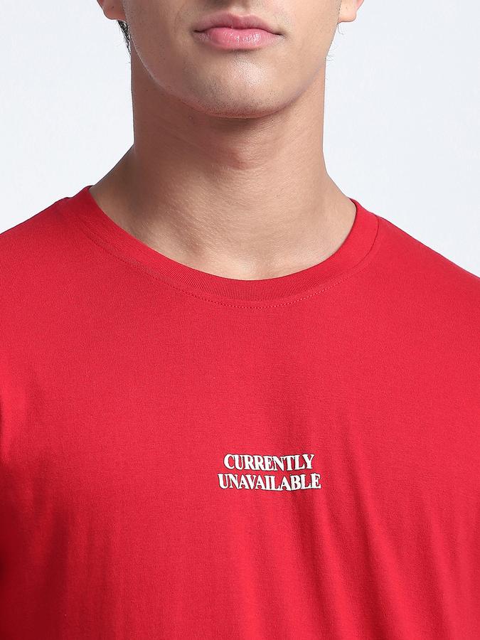 Men Cotton Regular Fit Crew Neck Typographic T-shirt