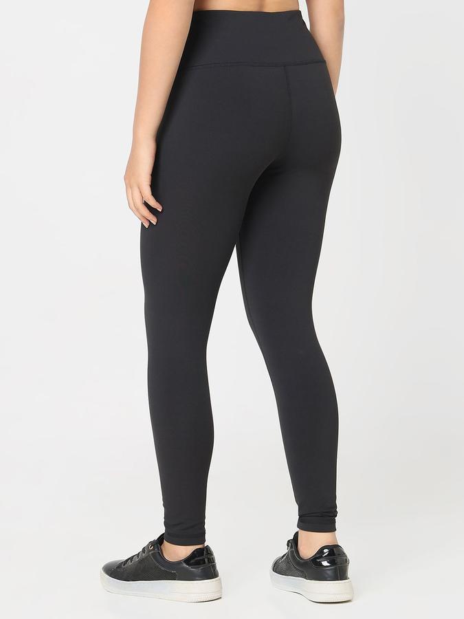 R&B Women Black Solid Skinny Fit Tights
