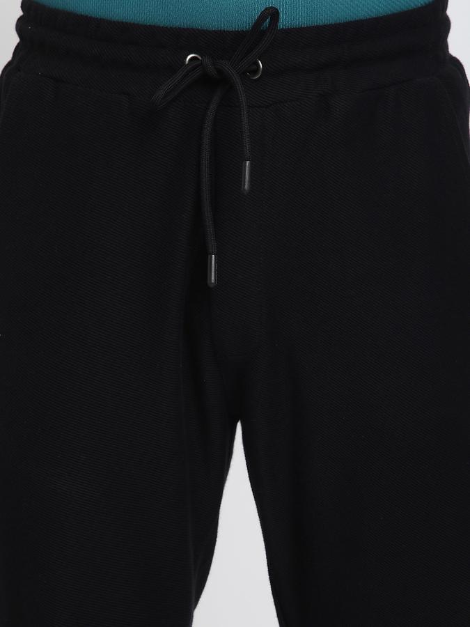 Men Cotton Regular Fit Drawstring Waist Cuffed Hem Trackpants