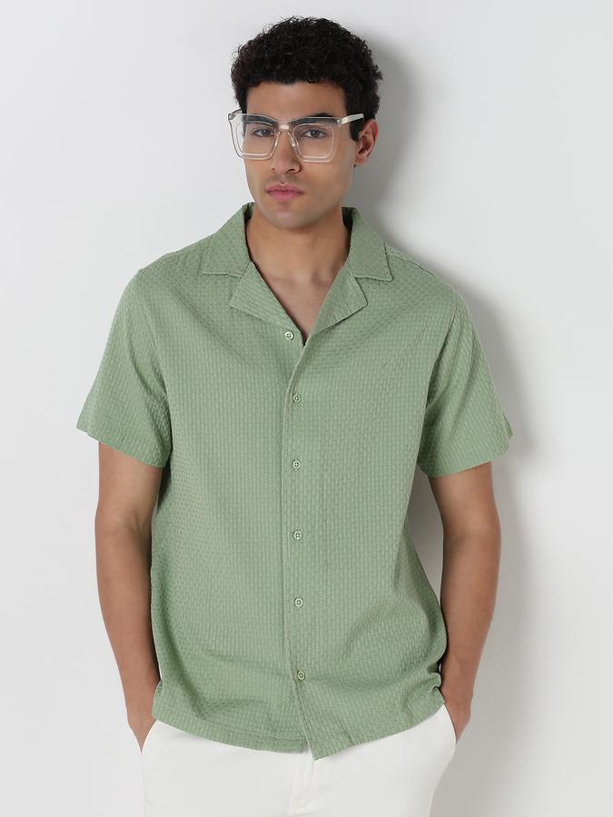 Men Self Design Casual Shirt 