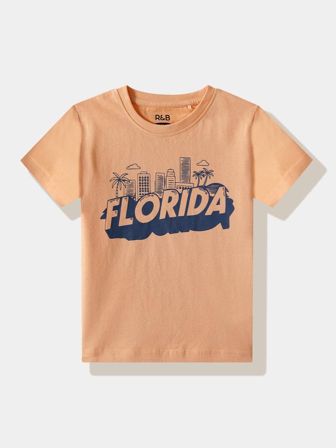 Boys Cotton Regular Fit Crew Neck Graphic T-shirt