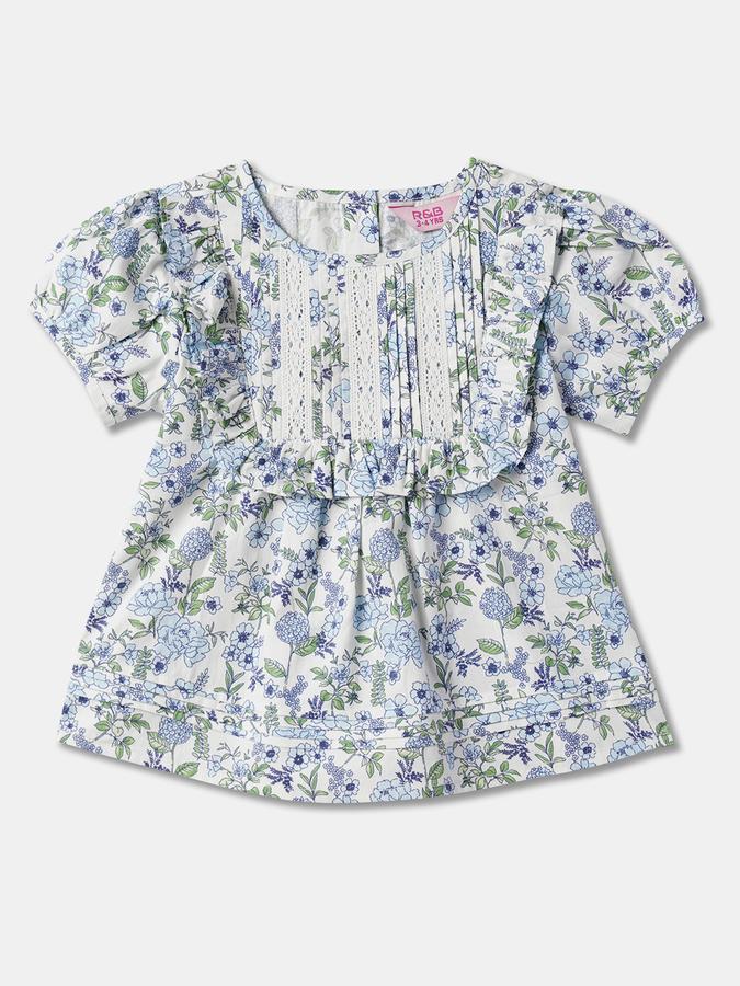 Girls Floral Print Round-Neck Top image number 0