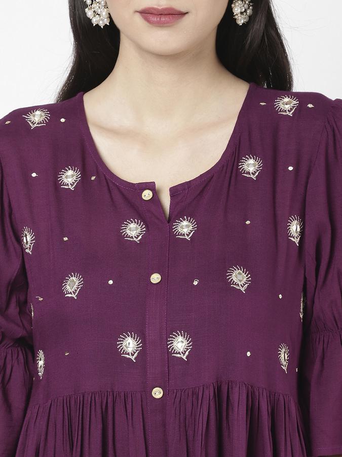 R&B Women Plum Kurtas image number 3