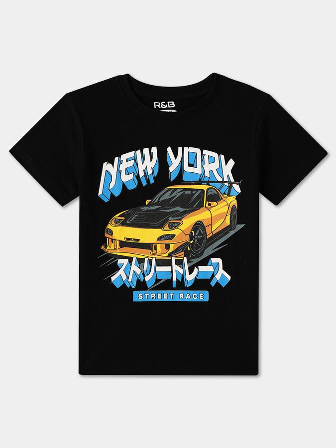 Printed T-Shirt with Crew Neck and Short Sleeves