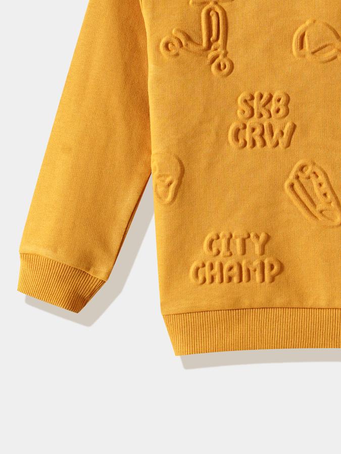 Boys Cotton Blend Relaxed Fit Crew Neck Graphic Sweatshirt