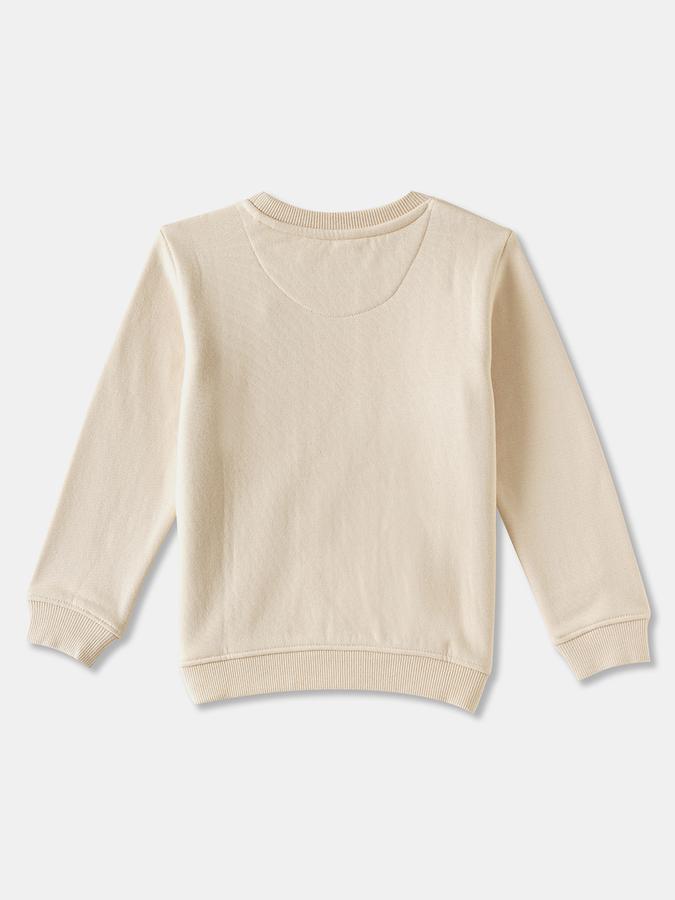 Girls Cotton Blend Regular Fit Crew Neck Graphic Sweatshirt