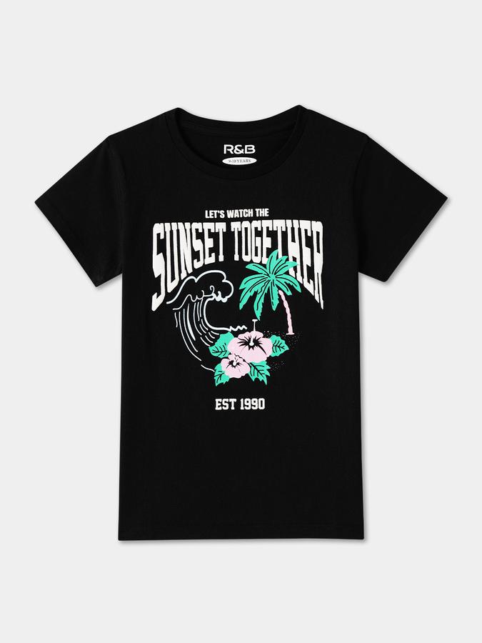 Printed T-Shirt with Crew Neck and Short Sleeves