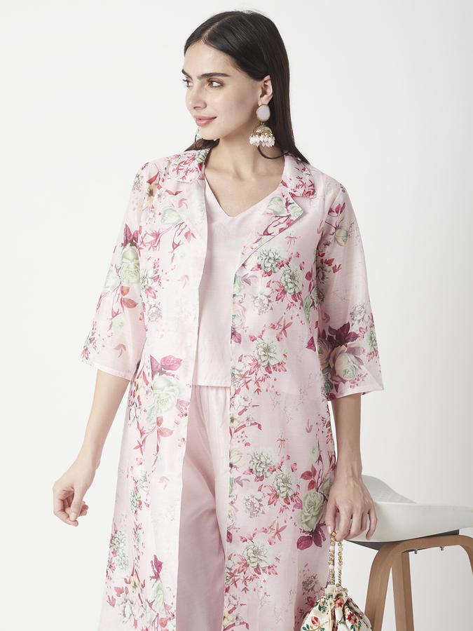 Women Chanderi Printed Kurta And Palazzo Set