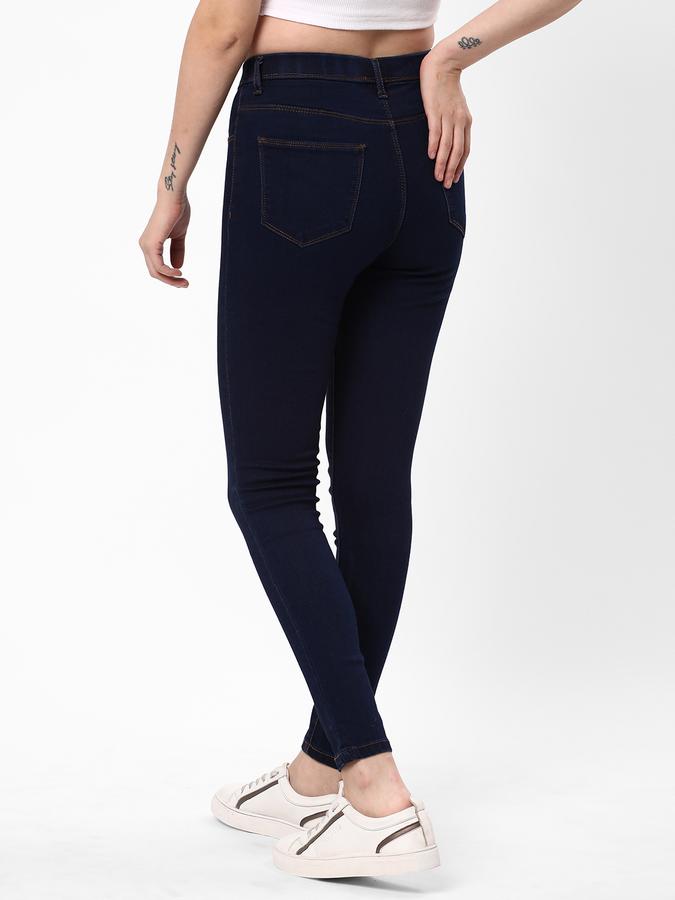 Women Stretch Denim Skinny Fit Mid Rise Solid Jeans