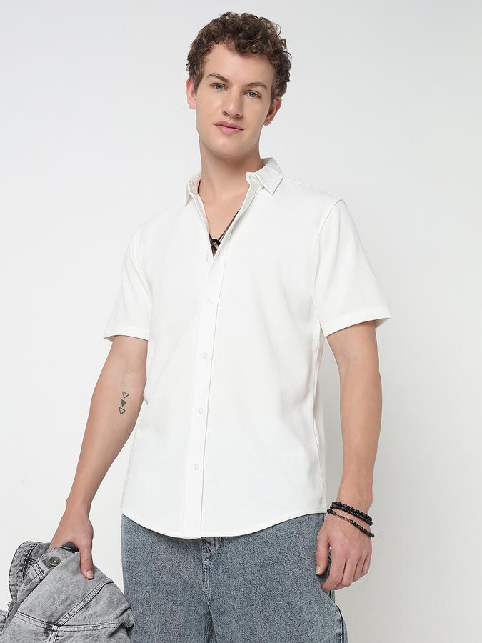 R&B MEN'S YOUNG Short Sleeve KNIT TEXTURE SHIRT