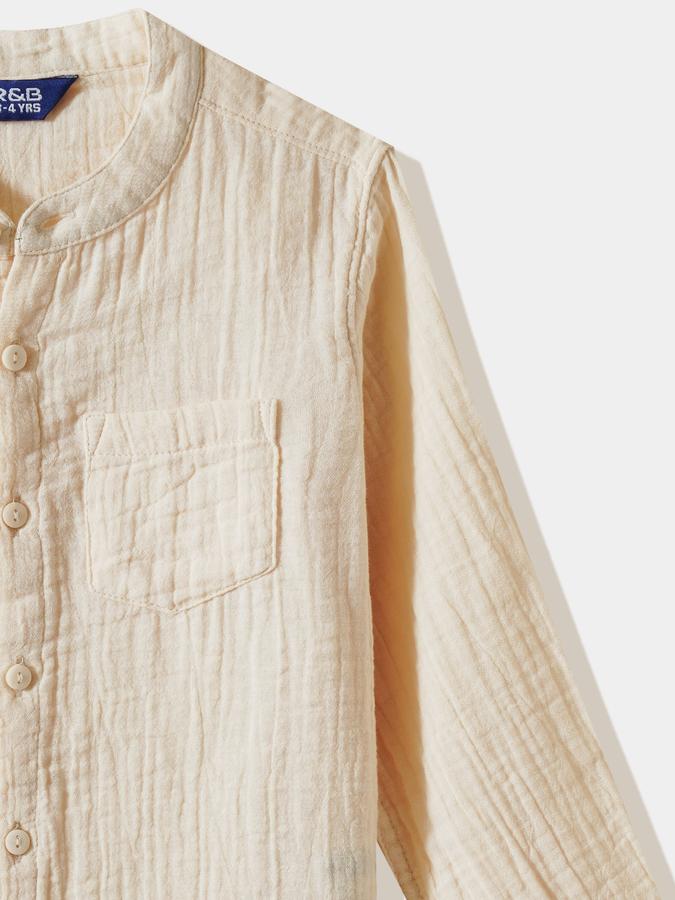 Boys Cotton Regular Fit Long Sleeve Solid Shirt