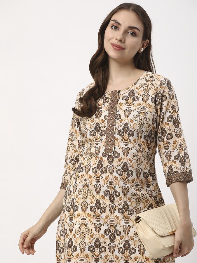 Women Printed Round Neck Kurtas image number 0