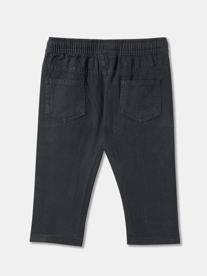 Boys Regular Fit Solid Elasticated Waist Trouser