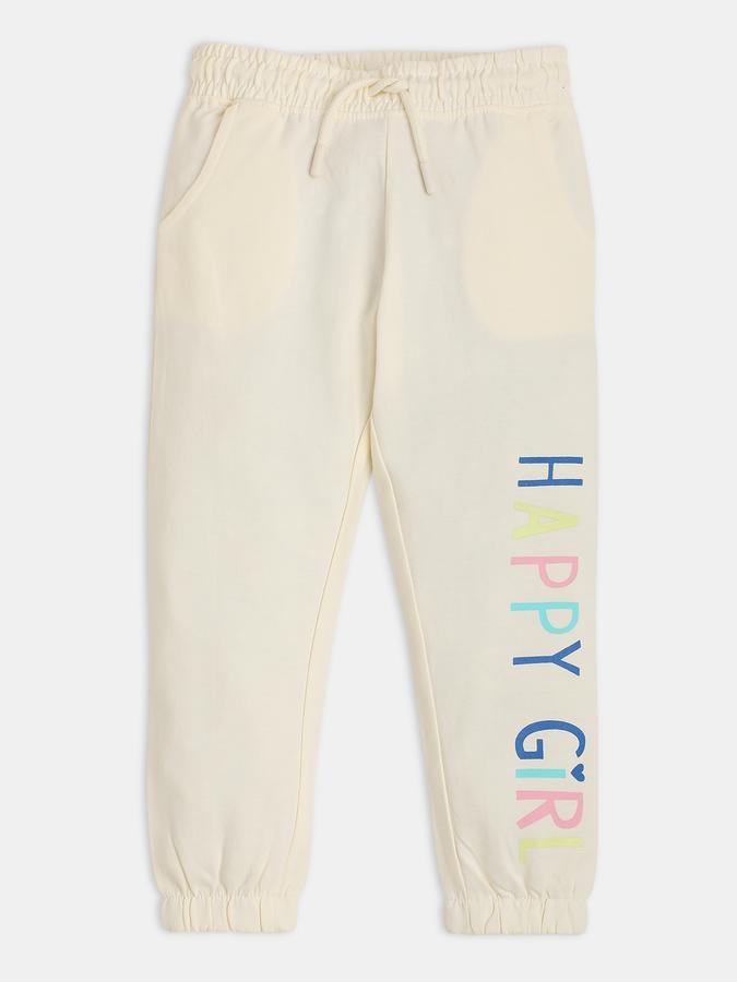 Girls Typographic Print Slim Fit Pants