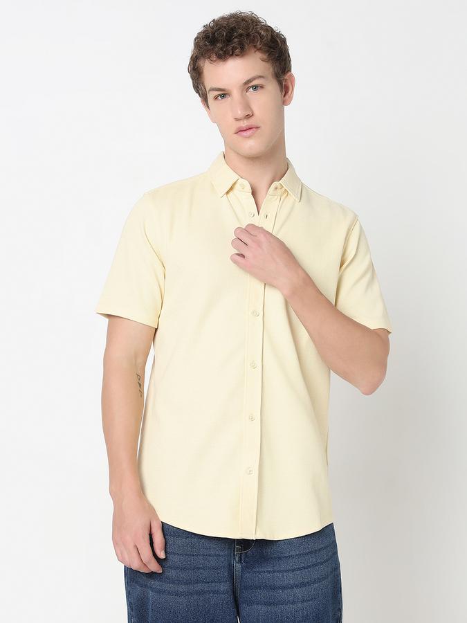 R&B MEN'S YOUNG Short Sleeve KNIT TEXTURE SHIRT image number 1