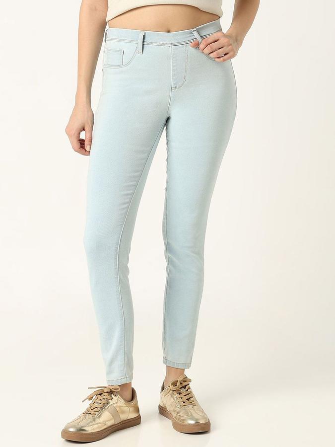 R&B Women Light Blue Slim Fit Mid-Rise Jeans