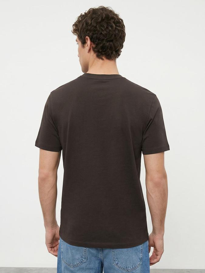 R&B Brown Men Printed Short Sleeves Tshirt