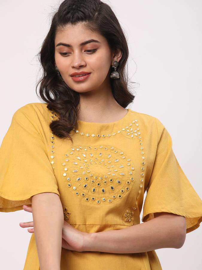 Women Cotton Embellished A-Line Ethnic Dress