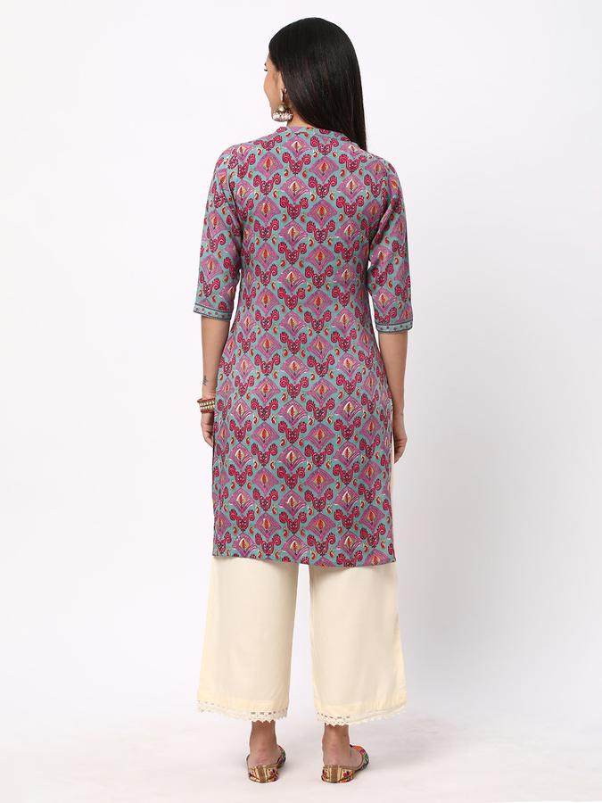 Women Printed Straight Kurta image number 2