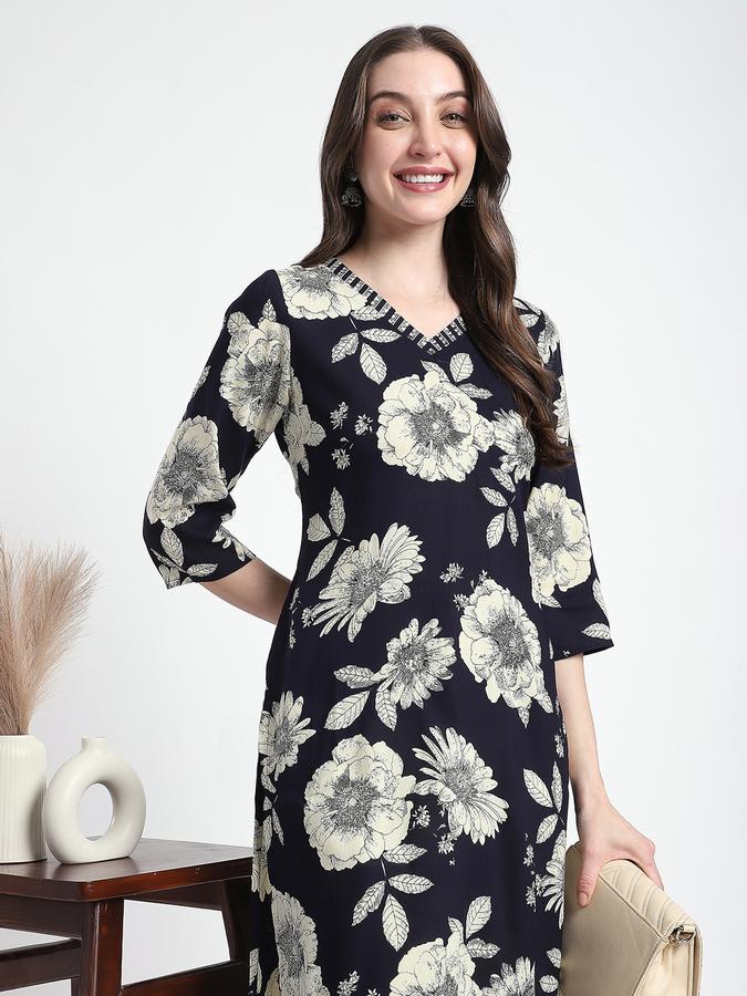 R&B Women Ethnic's Blue Printed Kurta