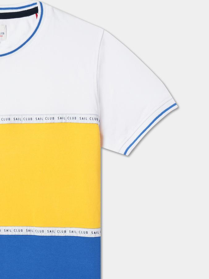 Boys Colourblock Round-Neck Relaxed Fit T-Shirt image number 2