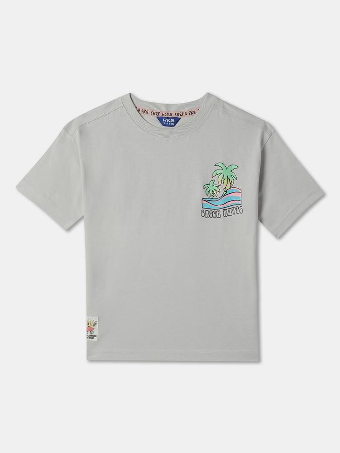 Boys Graphic Print Regular Fit Round-Neck T-Shirt image number 0