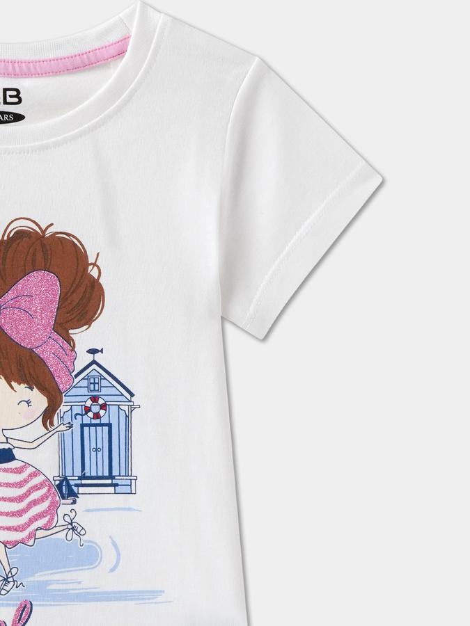 Girls Graphic Print Pure Cotton Regular T Shirt image number 2